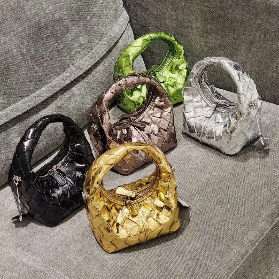 New Summer Genuine Handbag Tote Women's Crossbody Bag Chain Shoulder Full Cow Leather Woven