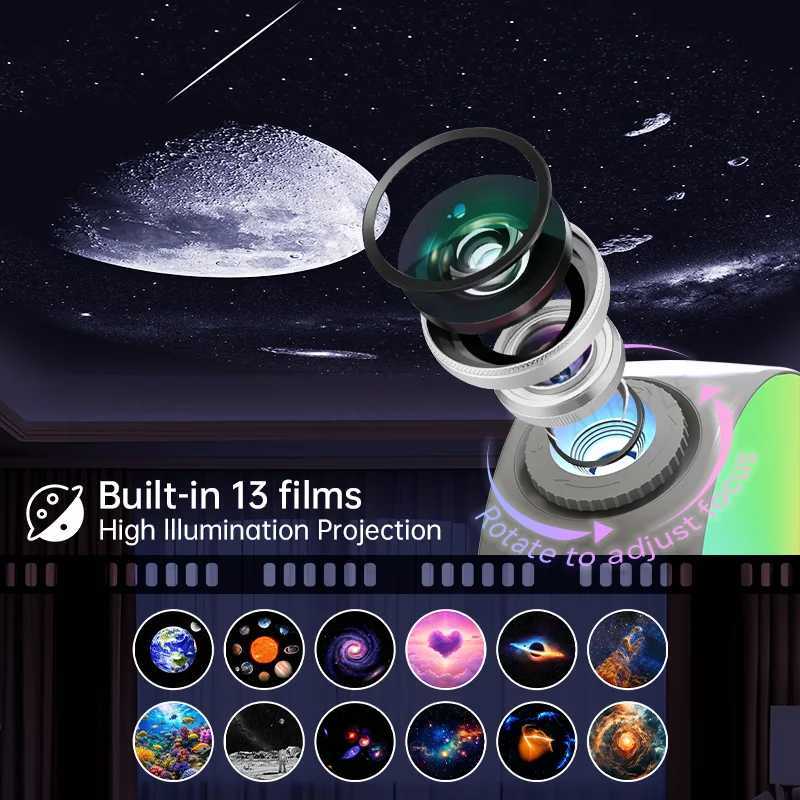 Galaxy Projector Night Light 13 in 1 Constellations Planetarium Star Projector Ceiling Space Planets Projector Living Room Deco M251128