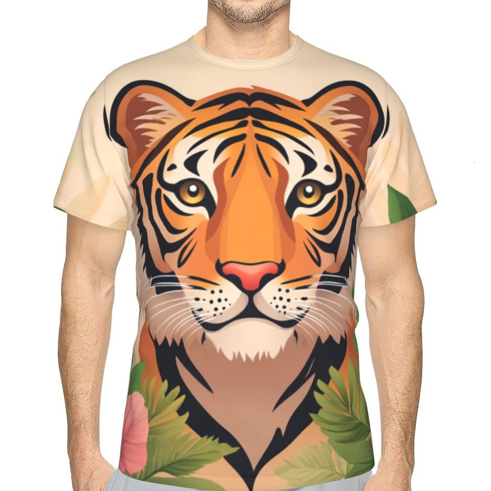 Mens T shirt Unisex Novelty Tiger 3D Pattern Printed T-Shirts Cartoon Animal Tiger Men Summer Casual Round Neck Tee Top tee Casual tops summer clothes
