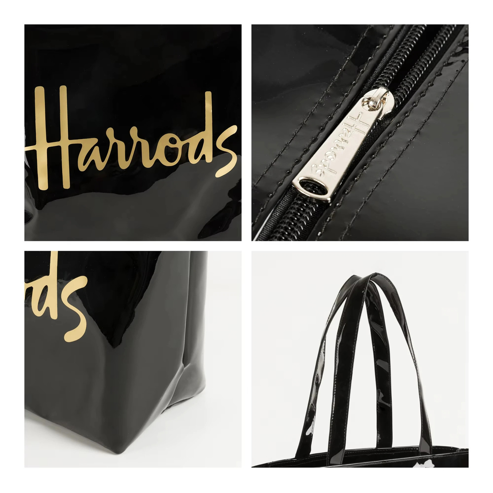 MABULA Letter Print PVC Waterproof Square Tote Handbag Trend London Style Shoulder Purse For Women Simple Eco Friendly Bag 250303