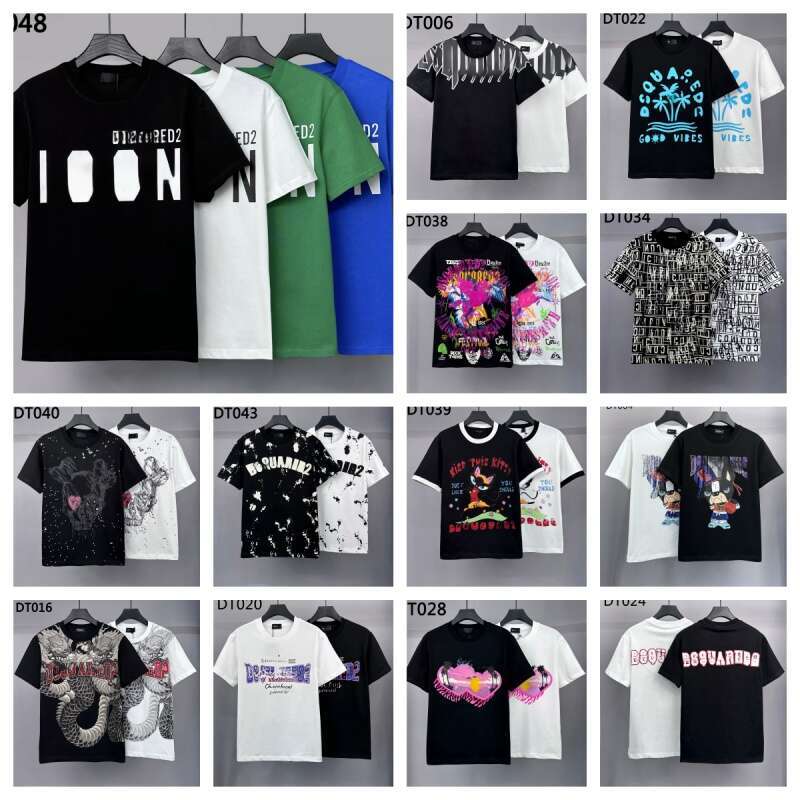 2025 hot brand dsquares tshirt mens t shirt luxury print shorts oneck short sleeve designer t shirt streetwear tee shirts clothes
