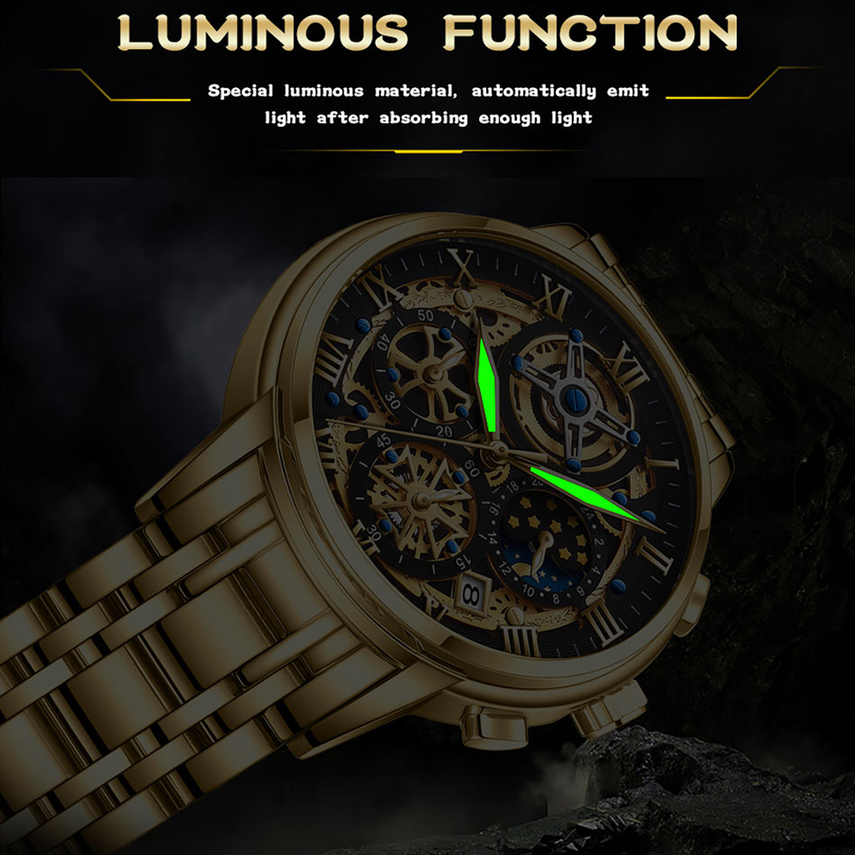 LIGE New Fashion Watch Business Quartz Men's Watch Chronograph Watch Light Luxury Watch Men's Multi functional Calendar Watch