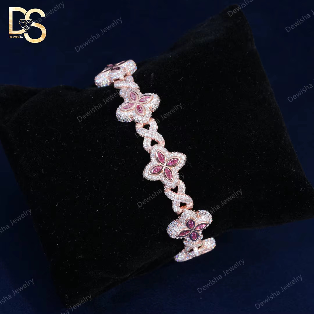 Hip Hop Jewelry 15mm Iced Out Unisex Moissanite Cuban Link Chain 925 Silver Moissanite Bracelet