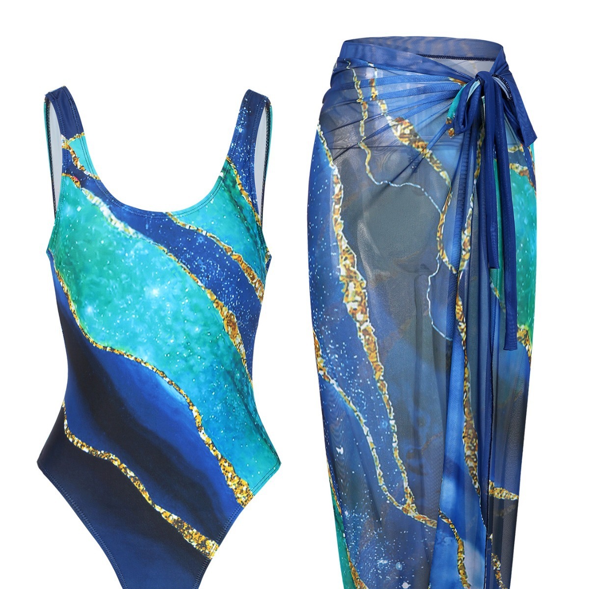 Bikini New One-piece Fixed Plate Swimsuit Womens Swimsuit Printed Fashion Swimsuit One-piece Bikini