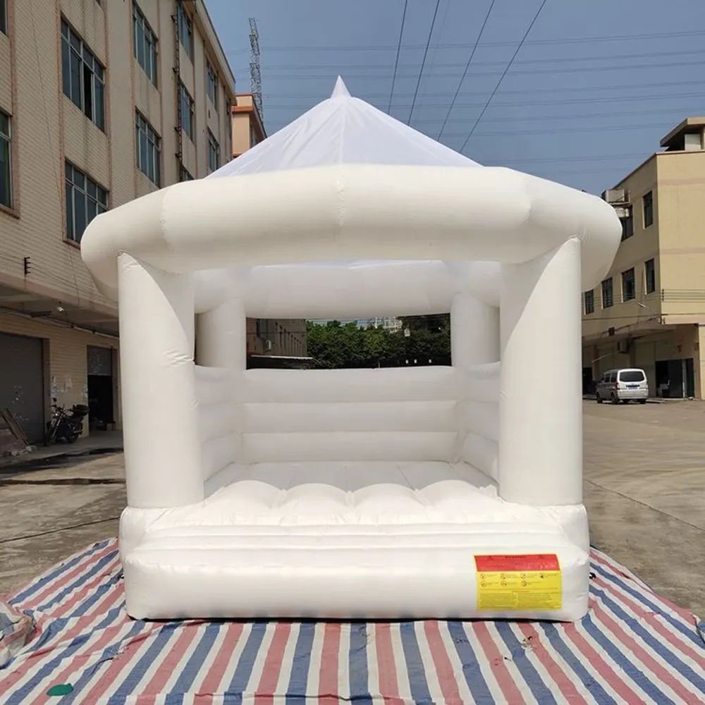 4.5mLx4.5mWx3.5mH (15x15x11.5ft) with blower Commercial White Bounce Castle Inflatable Jumping Tent Adult Kids Bouncer Bouncy House for Wedding Party