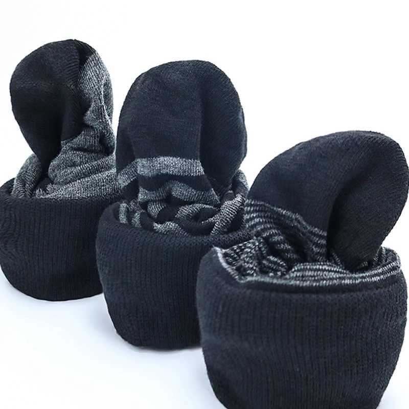 5 Pairs Large Size Fashion Business Men Dress Socks High Quality Stripe Black Gray Pure Men Cotton Socks Size EU41-48T250307