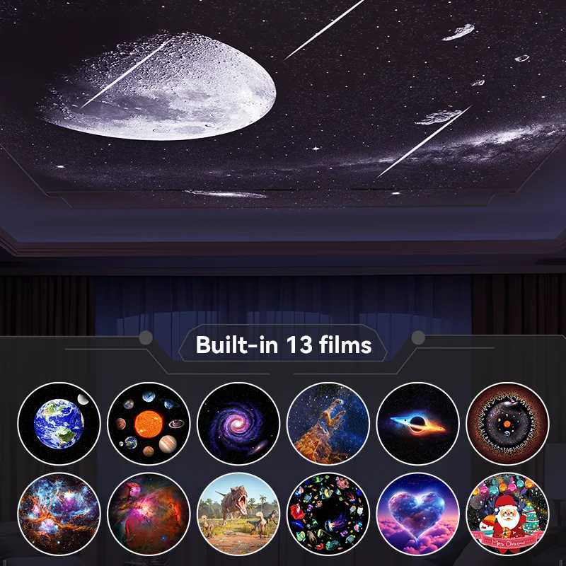 12 IN 1 Galaxy Star Projector with Meteor Ultra Clear Night Light Lamp Rotary Space Ball Planetarium Projector Lights for Kids G M250308