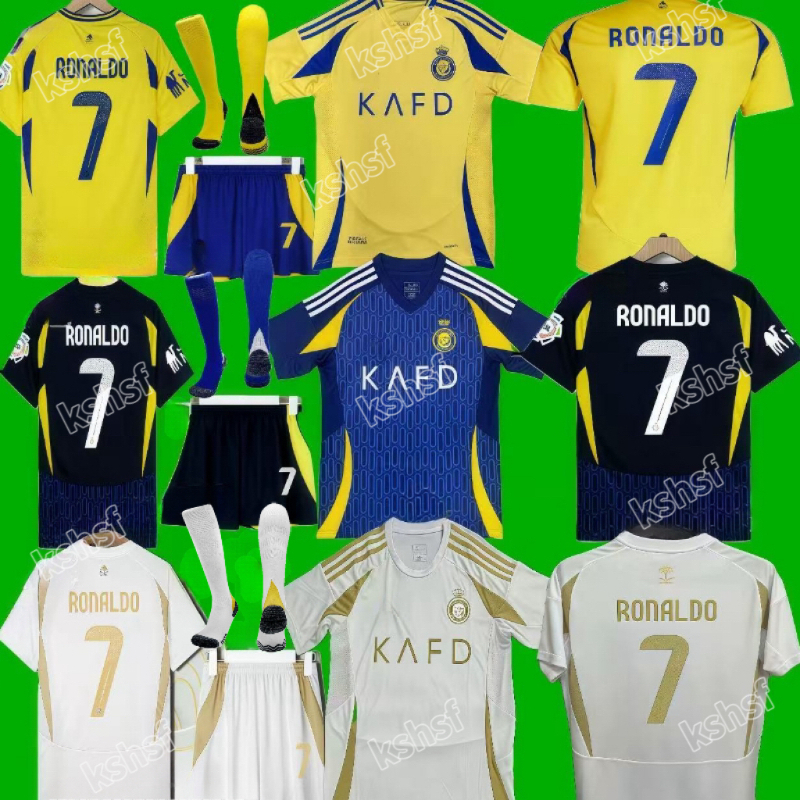 Al Nassr FC soccer Jerseys Ronaldo 2024 2025 Home yellow away 25 26 CR7 Gonzalo Martinez DURAN Ghislain Konan Vincent Aboubakar men Football shirt Al-Nassr FC