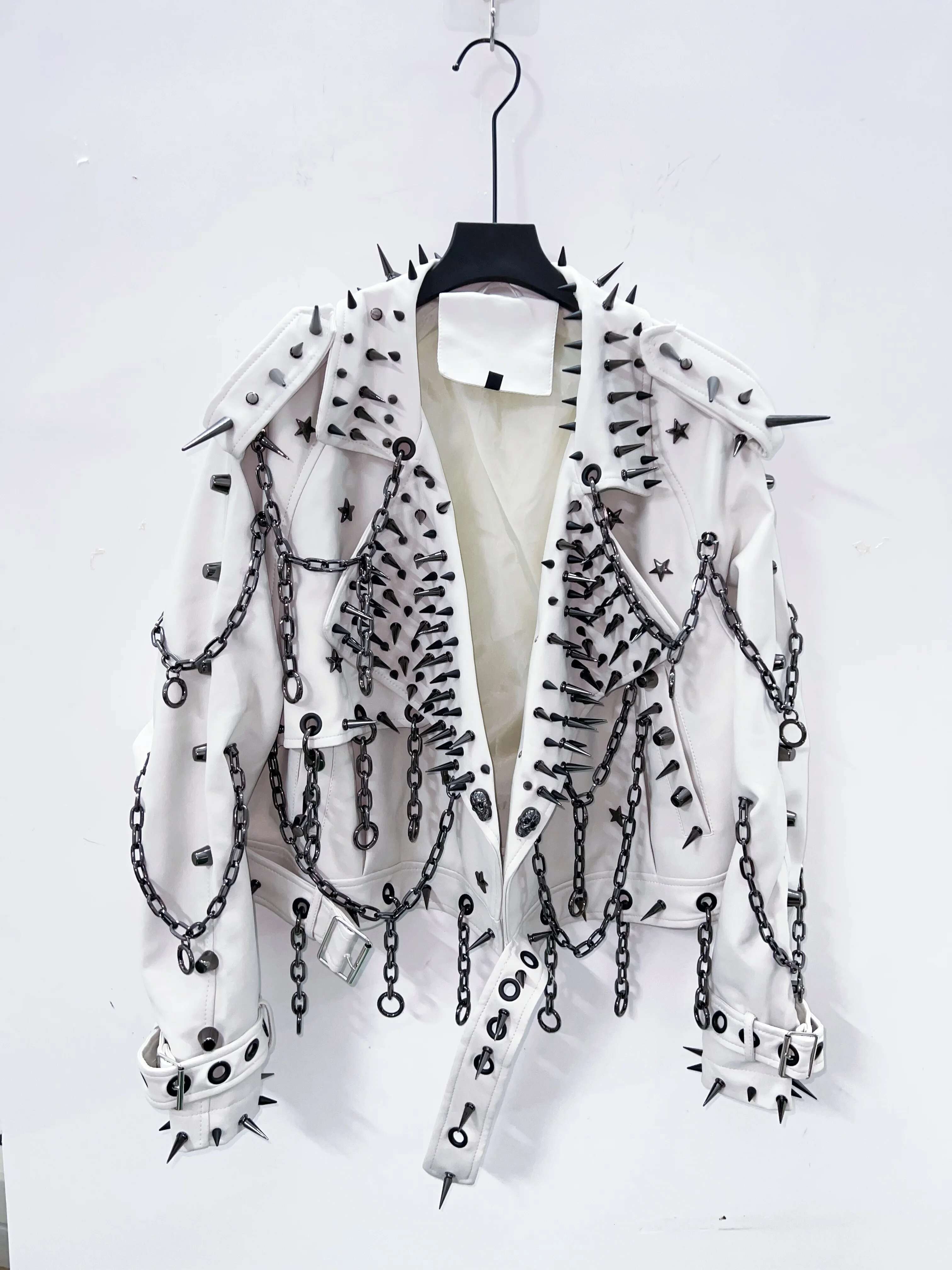 vintage Skull Punk Leather gothic fashion y2k clothes haruku Jacket