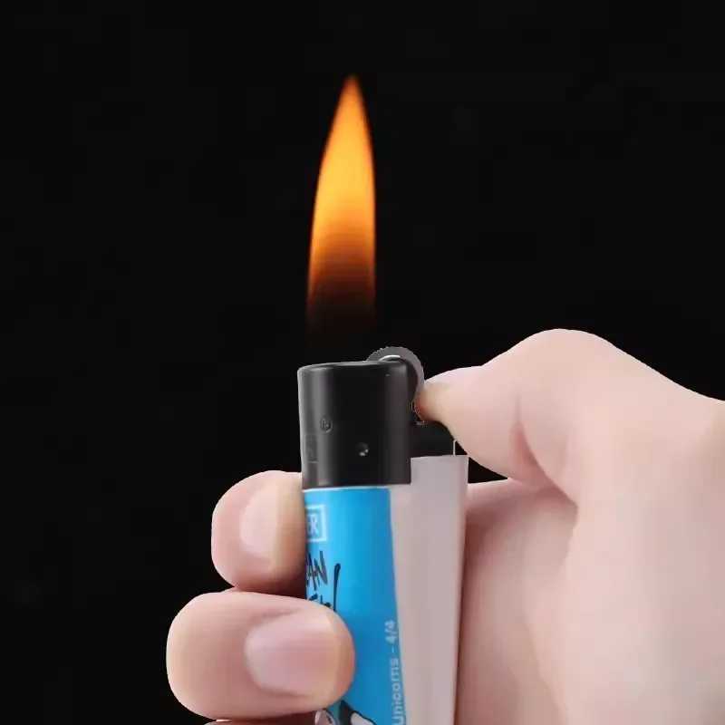 Spain Clipper Lighter Smooth Grinding Wheel Open Flame Lighter Clipper Inflatable Lighter Smoking Accessories Collection GiftsC250307