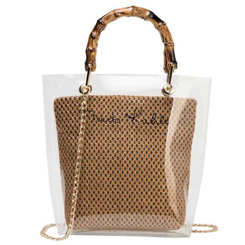 New Arrival Transparent Jelly Bag Set for Women Summer Tote Handbag Waterproof PVC Large Luxury Brand Designer Crossbody Shoulder Bag T250307