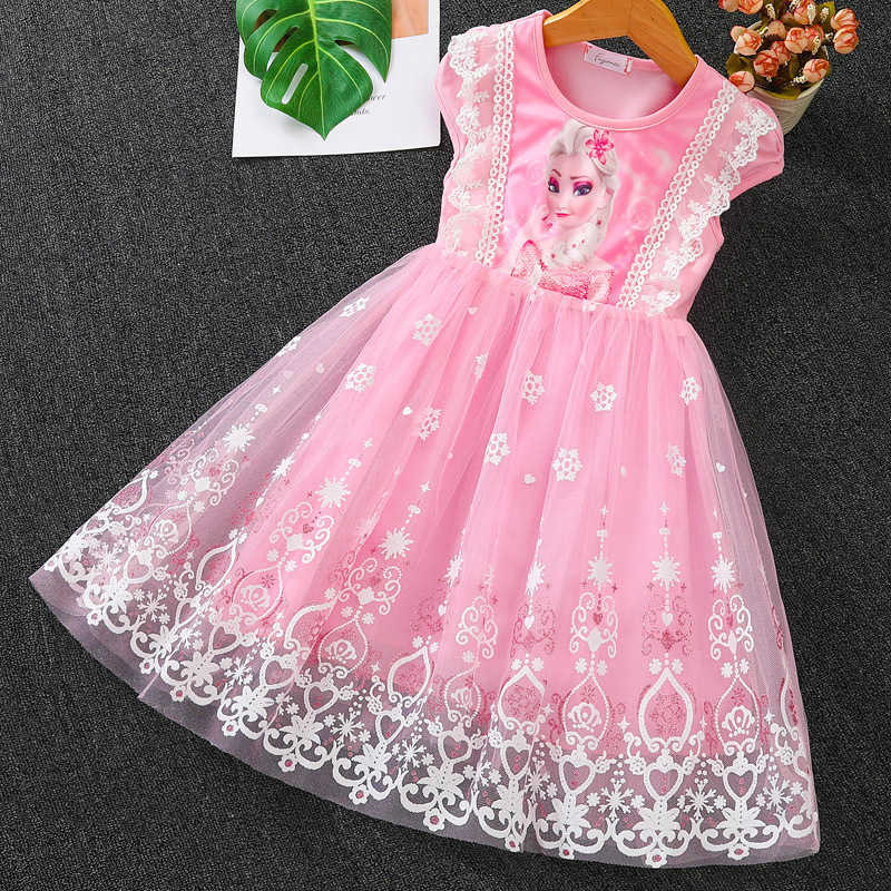Girl's Dresses Snow and ice legend Aisha princess skirt girls short sleeved dress spring and summer clothes children Aisha fluffy skirt summer ne