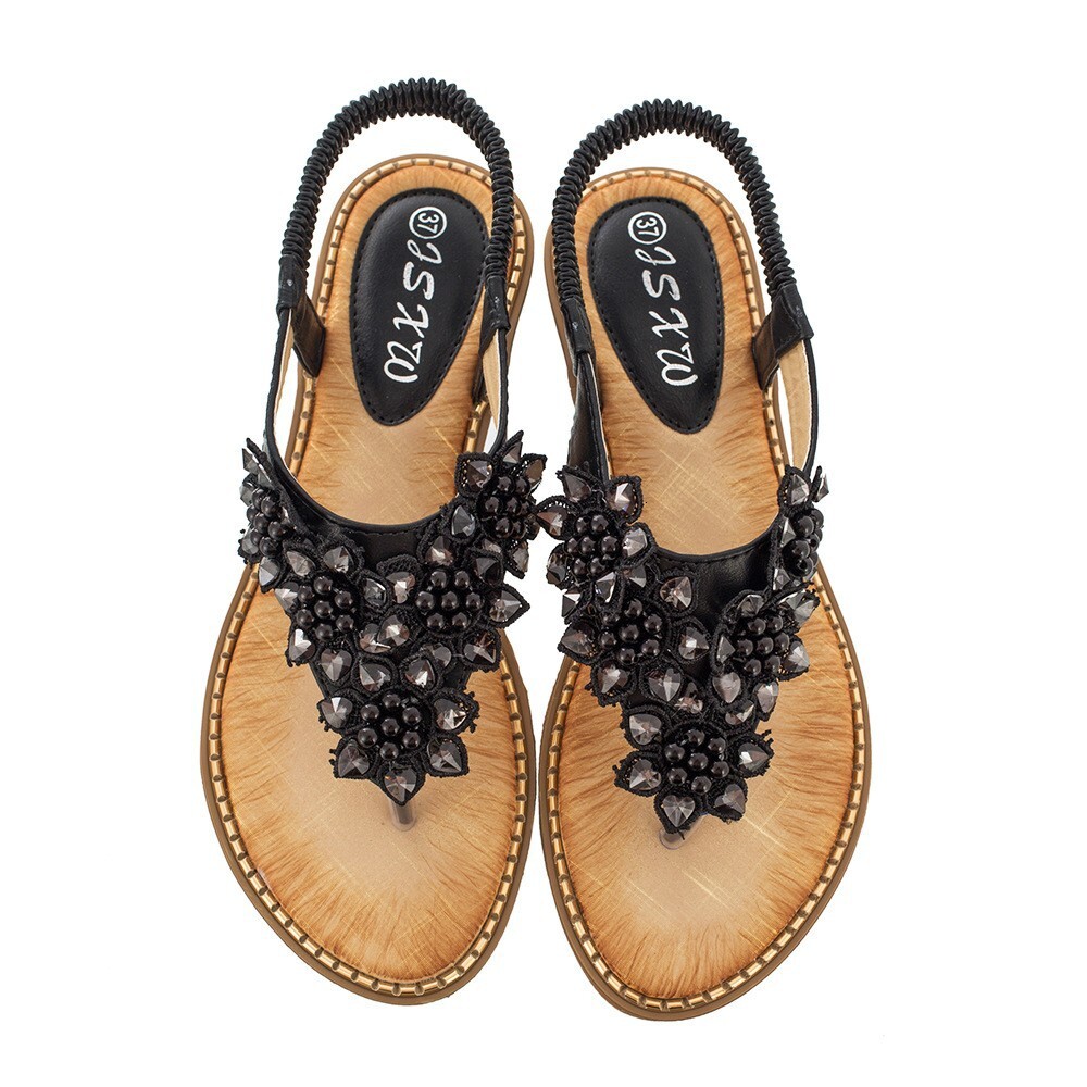 Designer Sandals 2025 Free Shipping Summer Women Sandals New Bohemian Style Handmade Flower Round Head Clip Shoe Fashion Fashion Slippers Outdoor Beac