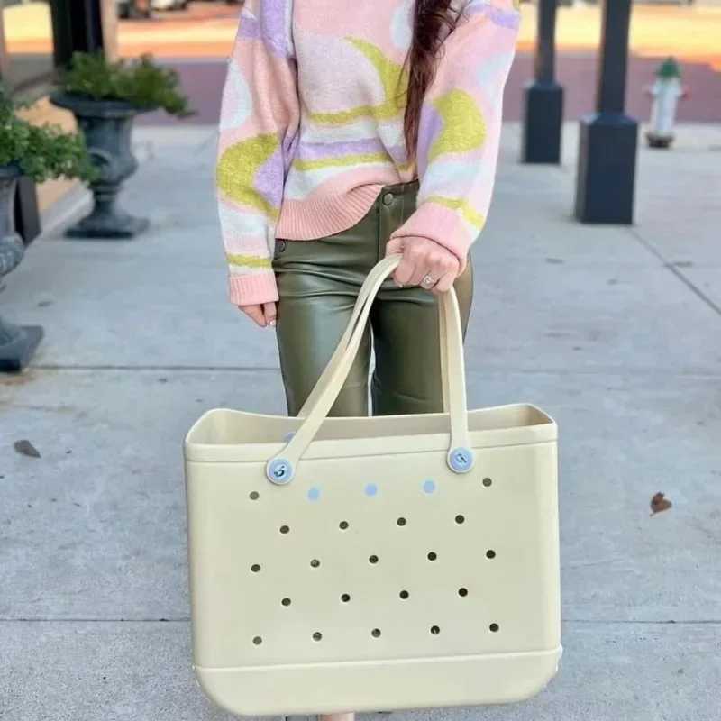 M Jelly Bogg Bags Summer EVA Waterproof Extra Large Picnic Storage Basket Women Shopping Handbags Rubber Bogg Beach BagXJ250308