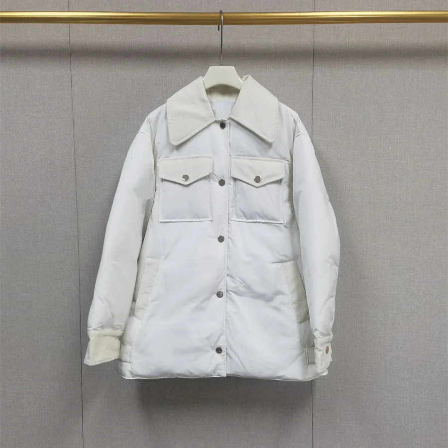 Denim Coat for Women 2024 Autumn Winter Spliced Turn Down Collar Single Breasted Casual Long Sleeve Jacket 250226