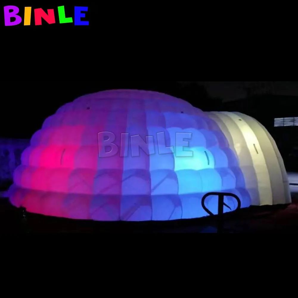 Modual 10mLx10mWx6mH (33x33x20ft) with blower Giant Inflatable Dome Tent With Led Lighting For Event Gazebo Blow Up White Igloo Garden Dance House Par