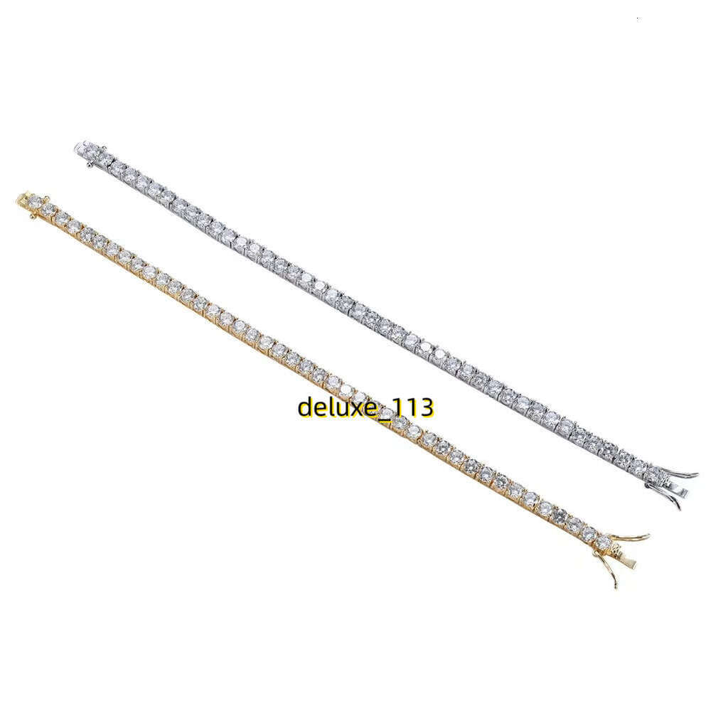 Classic VVS Moissamite Tennis Necklace 925 Sterling silver 10K 14K Gold plated chain Crystal Diamond chain Designer Jewelry Men Women wholesale custom