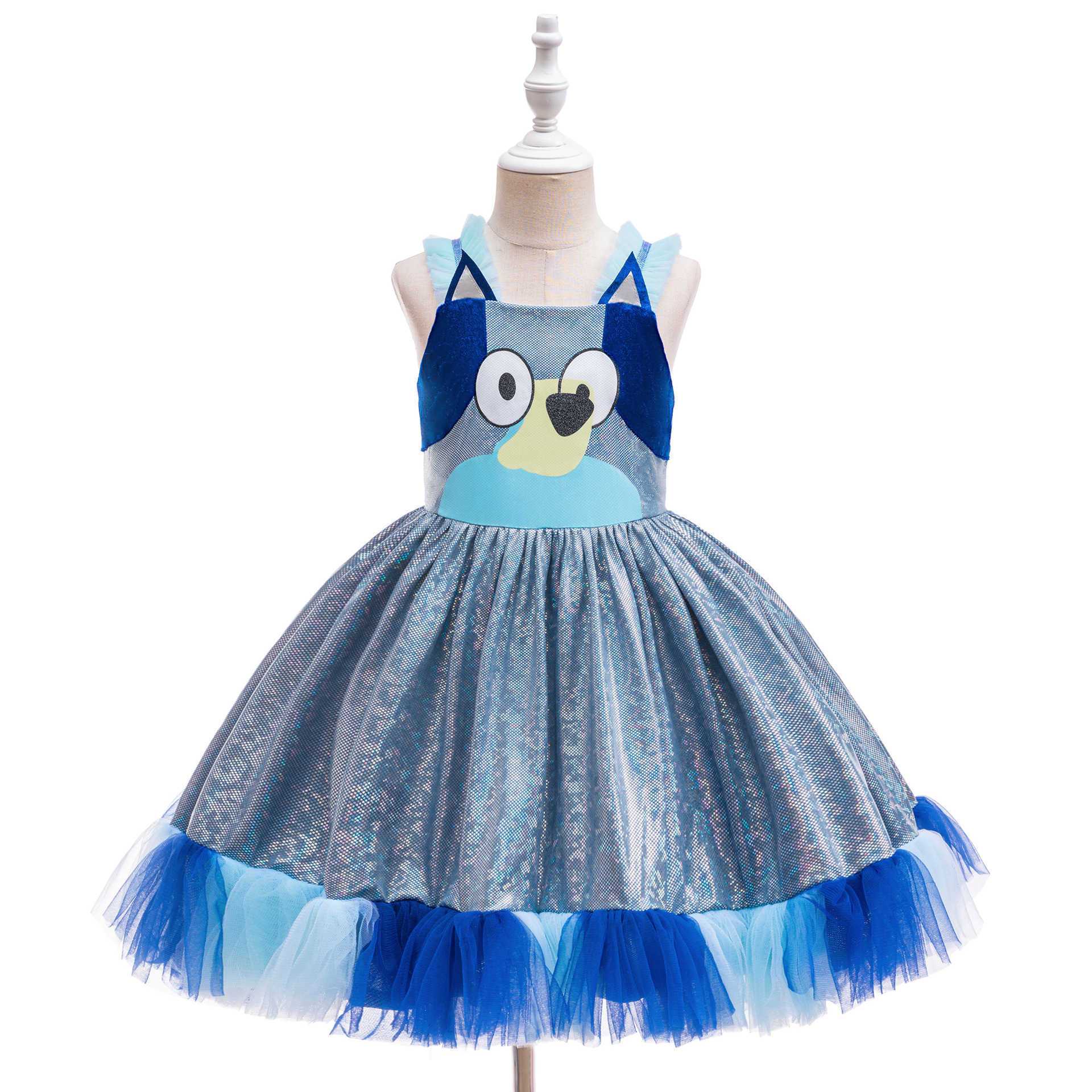 Girl's Dresses New girls animated Brui cartoon printed princess dress cosplay childrens fluffy dress Y2503072AV9