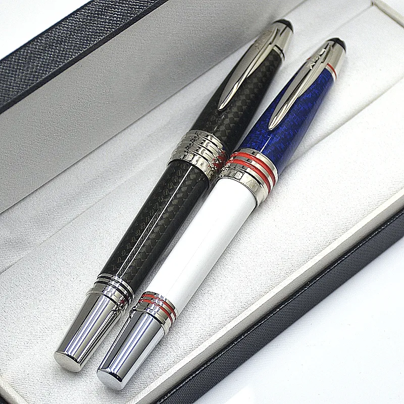 Top Luxury JFK Pen Limited edition John F. Kennedy Carbon fiber Rollerball Ballpoint Fountain pens Writing office school supplies with Serial Number High quality