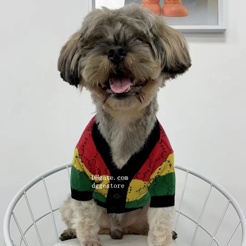 free shipping Designer Cardigan Sweater, Knitted Cats Dog ic Warm Windproof, Puppy Sweater Winter Clothes for Small Dogs XXL lticolour Y277