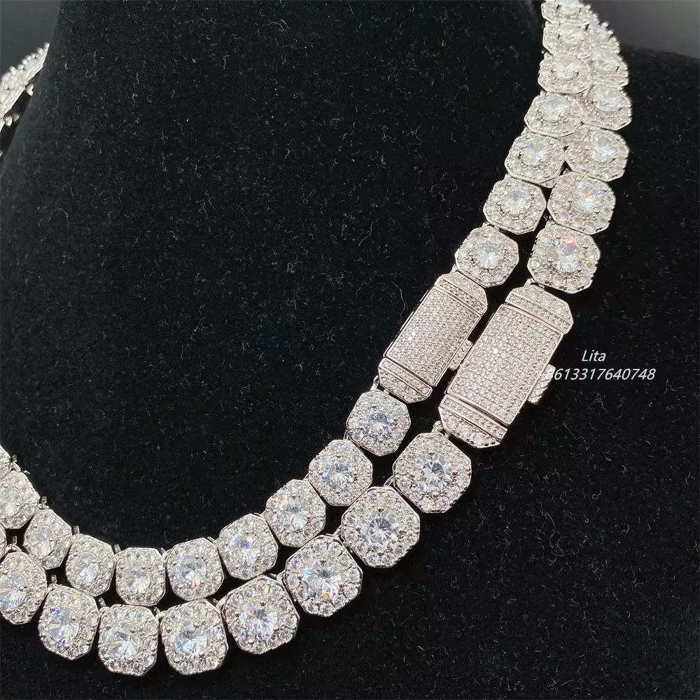 Best Price Hot Selling Cubic Zirconia Diamond 24 Inch 5a Cz Brass Cuban Link Chain Necklace for Men and Women