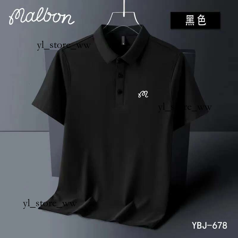 Malbons Golf Shirt Mens Tshirts Summer Embroidered Polo Shirt Men Malbons Golf Clothe High Quality Mens Short Sleeve Breathable Quick Drying Top Business 4d4