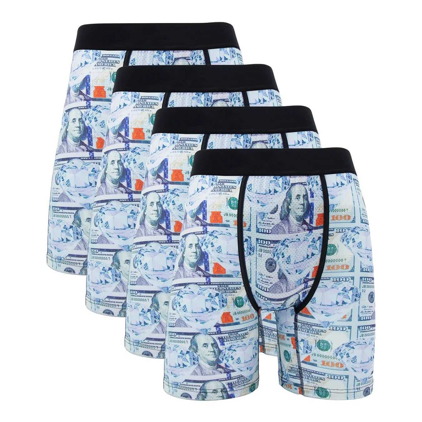 Men's Shorts 4Pcs Fashion Print Men Underwear Boxer Cueca Male Panties Lingerie Men Underpants Boxershorts Sexy Briefs Boxers S-XXL Trunks Y25030