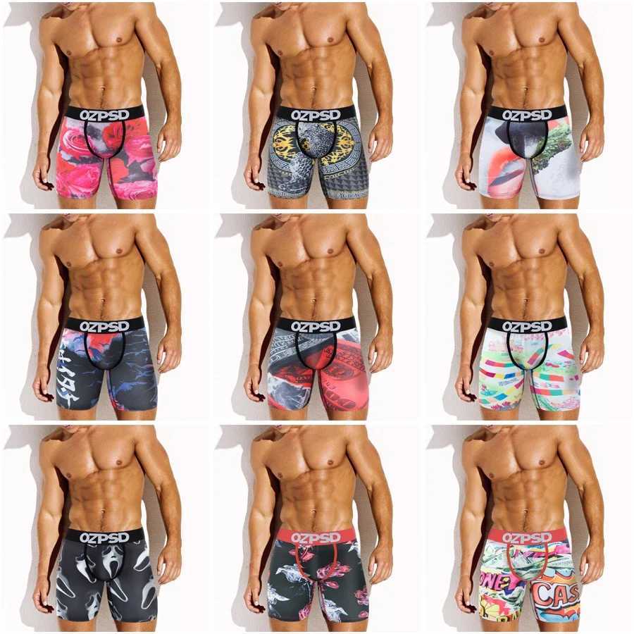 Men's Shorts OZPSD Mens Sexy Panties Funny Print Mens Underwear Boxers Man Innerwear Breathable Plus Size 3XL Men Boxer Underpants Trunks Y250307