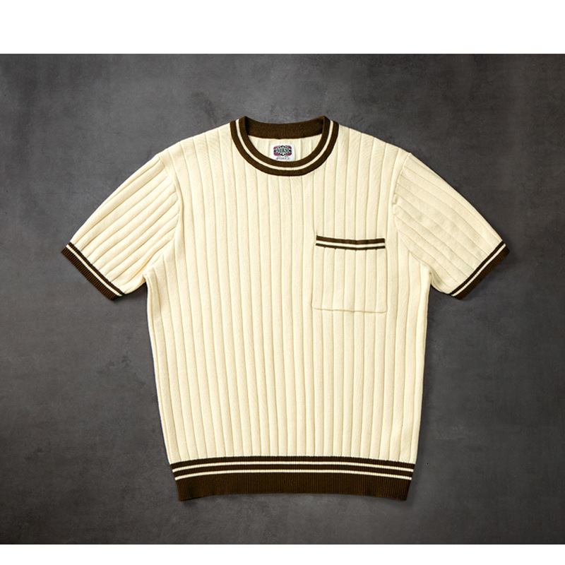 Men's T-Shirts Men Short Sleeve Sweater T-shirt O-neck Knitted Top Tees Streetwear Social Club Casual Tee Shirt 230509
