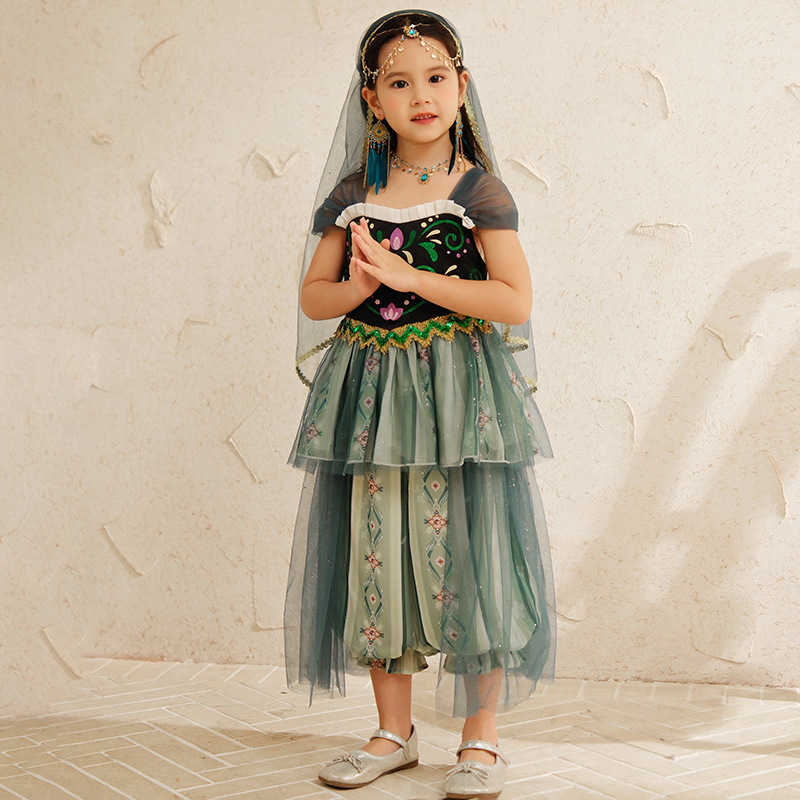 Girl's Dresses Jasmine Princess Skirt Aladdin Magic Lamp Princess Skirt Set Ten Thousand Childrens Dress Cos Playsuit Y250307QMH7