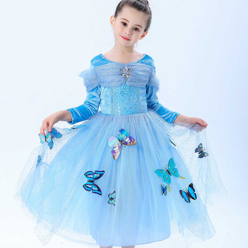 Girl's Dresses Snow and ice princess dress Cinderella show dress girls dress childrens performance Y250307RCEX