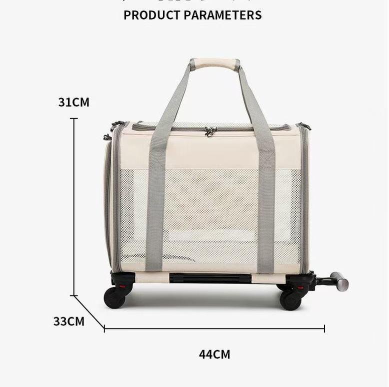 New cat bag Large capacity hatchback portable pet bag can be folded breathable portable pet trolley case