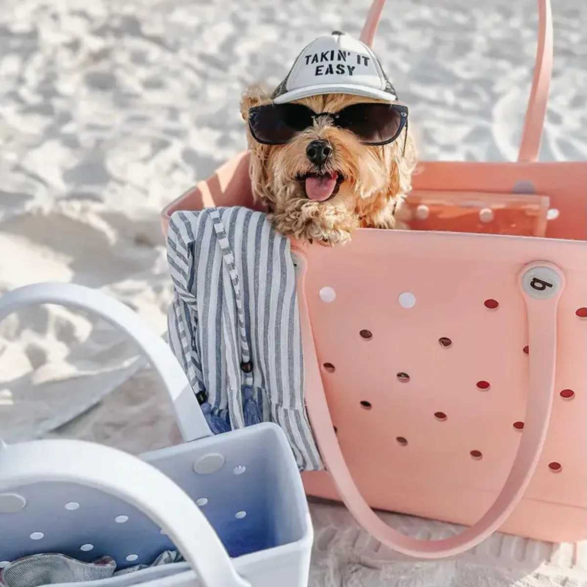 L/XL Beach Bag Rubber EVA Waterproof Storage Basket Extra Large Women Shopping Shoulder Handbag Beach Jelly Sac Tote BagXJ250308