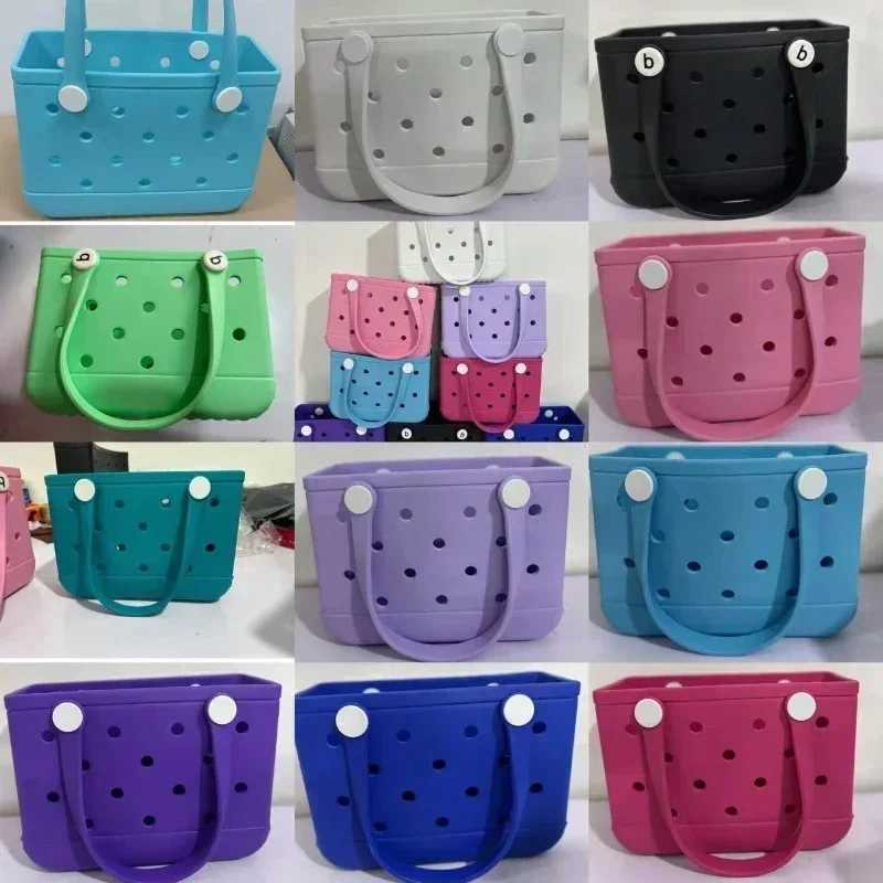 New Arrival EVA Waterproof Summer Storage Basket Mini Kid Beach Bogg Bag Women Shopping Bag Picnic Rubber Jelly Tote Bogg Bag Kid Purses T250307