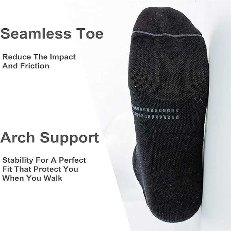 5 Pack Mens Running Ankle Socks with Cushion Low Cut Athletic Sport Tab SocksT250307