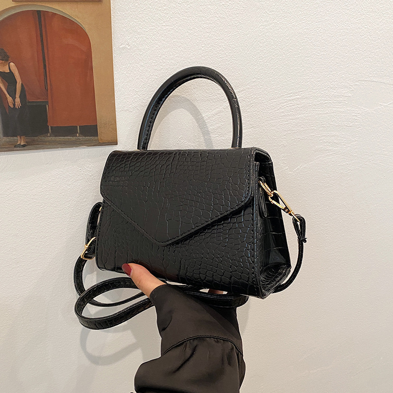 Laser Stylish Women s 2025 New Designer Fashion Niche Handheld Small Square Bag Temperament Multifunctional Wallet Single Shoulder High quality Crocod