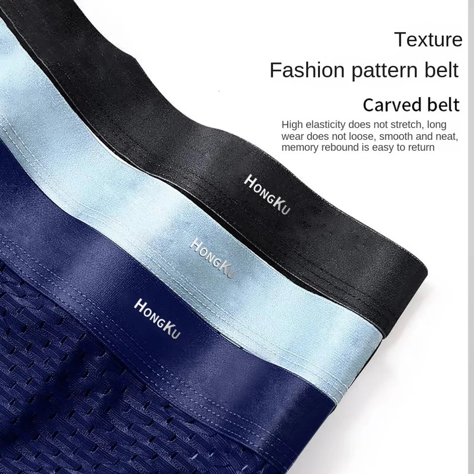 Men Panties Male Underpants Man Pack Shorts Boxers Underwear Slip Homme Calzoncillos Bamboo Hole U Convex Pouch Large Size 5XL 250226Z