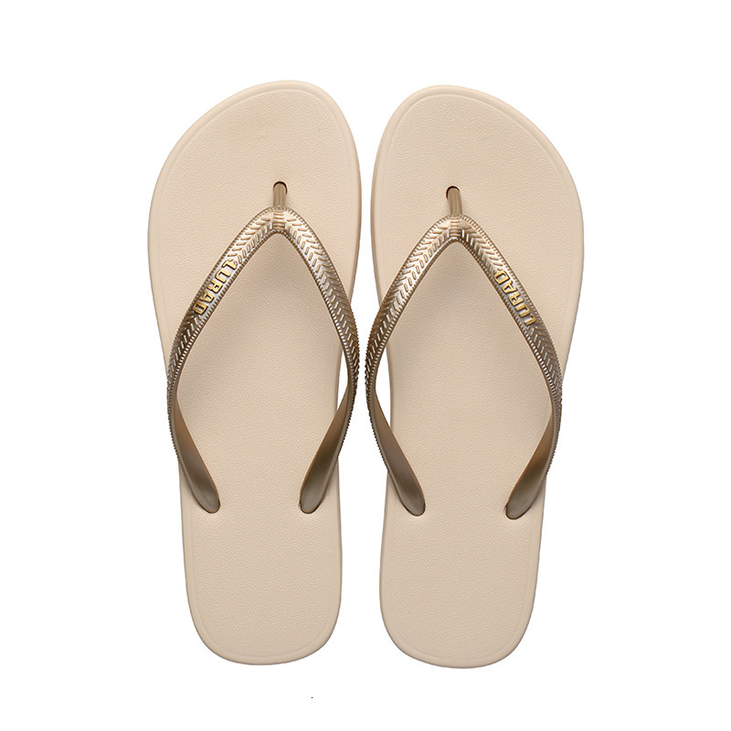 Summer 2025 Women Sandals Rubber Non Slip Beach Sandals Fashion Designer Sandals Golden Soft Thin Fashion Free Shipping Flip Flops Outdoor Comfortable