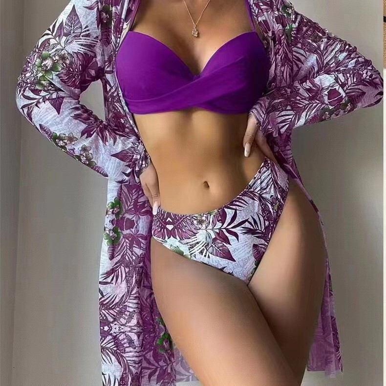 New Swimsuit Three Piece Set with Womens Bikini Split Swimsuit Women Bikini