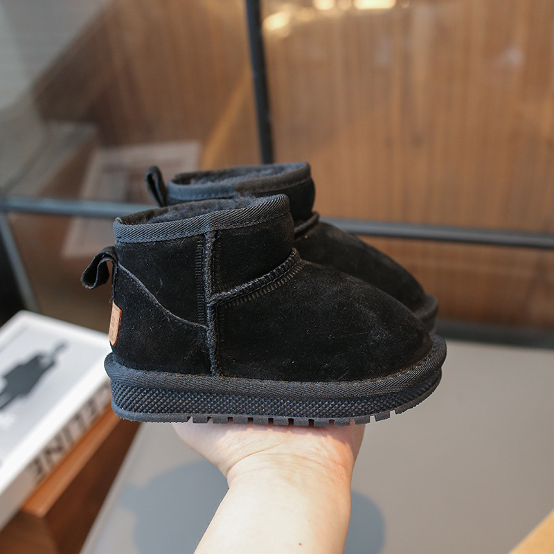 Kids Snow Boots Girls Boys Plush Ankle Boots Kidsnest Toddler Winter Warm Cotton Outdoor Shoes Sizes US7C-US5Y
