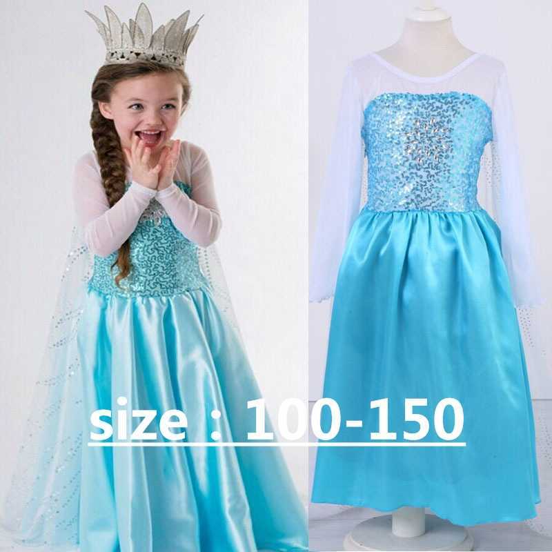 Girl's Dresses Daughters childrens clothing Cosplay cartoon snow and ice fate Princess Aisha dress 10000 performance clothes Y250307COHL