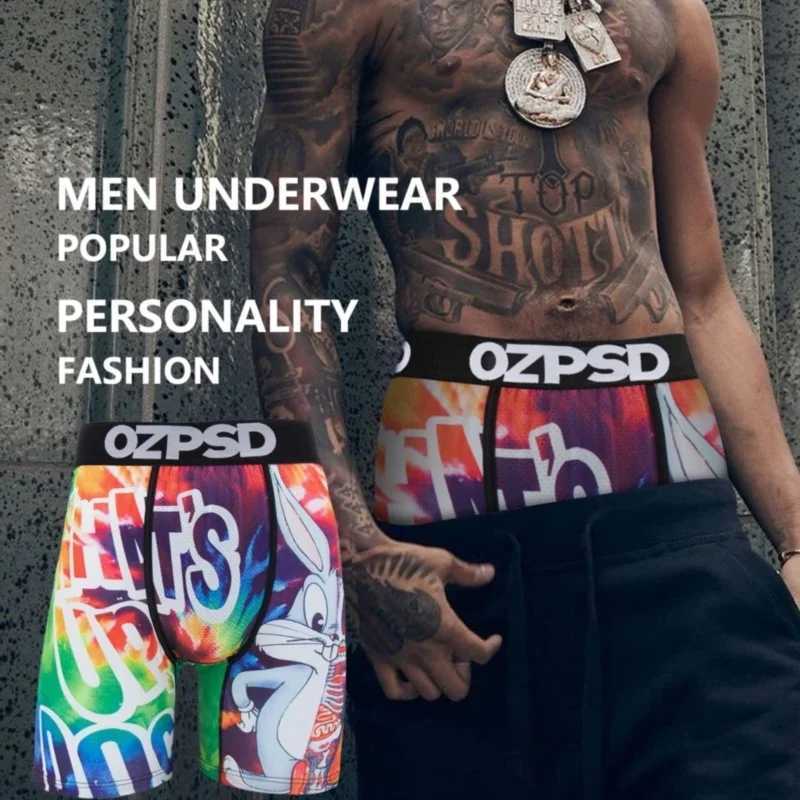 Men's Shorts OZPSD Sexy Men Boxer Underwear Fashion Printed Summer Male Panties Lingerie Men Underpants Boxershorts Plus Size Boxer Trunks Y25030
