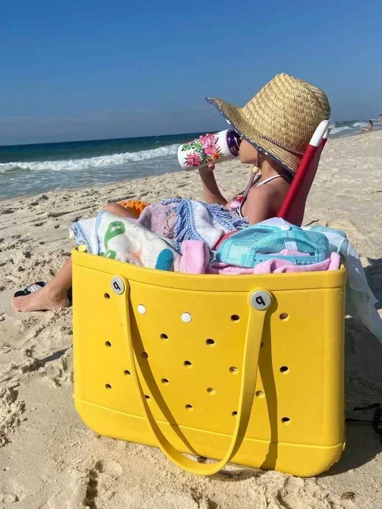 M Jelly Bogg Bags Summer EVA Waterproof Extra Large Picnic Storage Basket Women Shopping Handbags Rubber Bogg Beach BagXJ250308