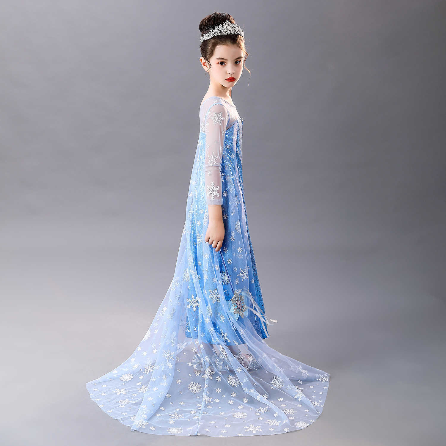 Girl's Dresses Aisha princess skirt girls ice and snow Wonderland girls dress Y250307L09B