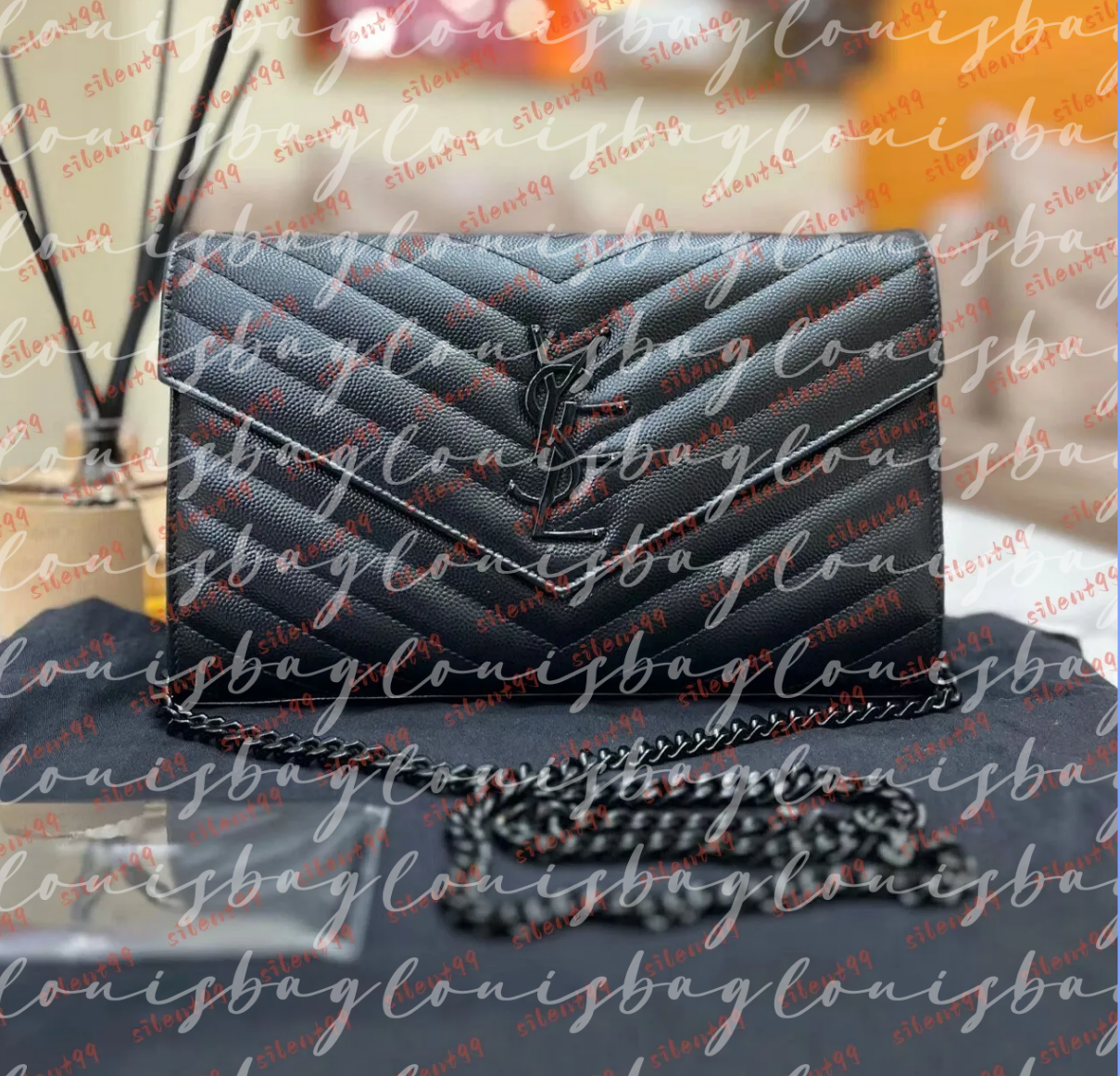Designer clutch handbags woc Envelope Genuine leather caviar bags wallet on chain purse fashion lady shoulder bag women handbag vintage card holder purse 6821