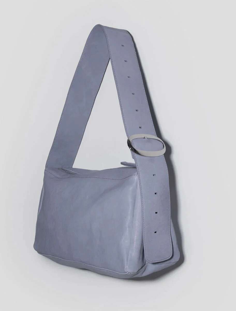 Women's Leather Crossbody Bag - Square Shape, hot Spanish Paloma Style, Teabag Design