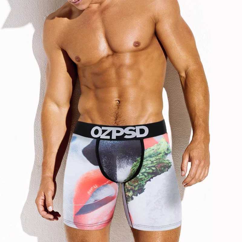 Men's Shorts OZPSD Mens Sexy Panties Funny Print Mens Underwear Boxers Man Innerwear Breathable Plus Size 3XL Men Boxer Underpants Trunks Y250307