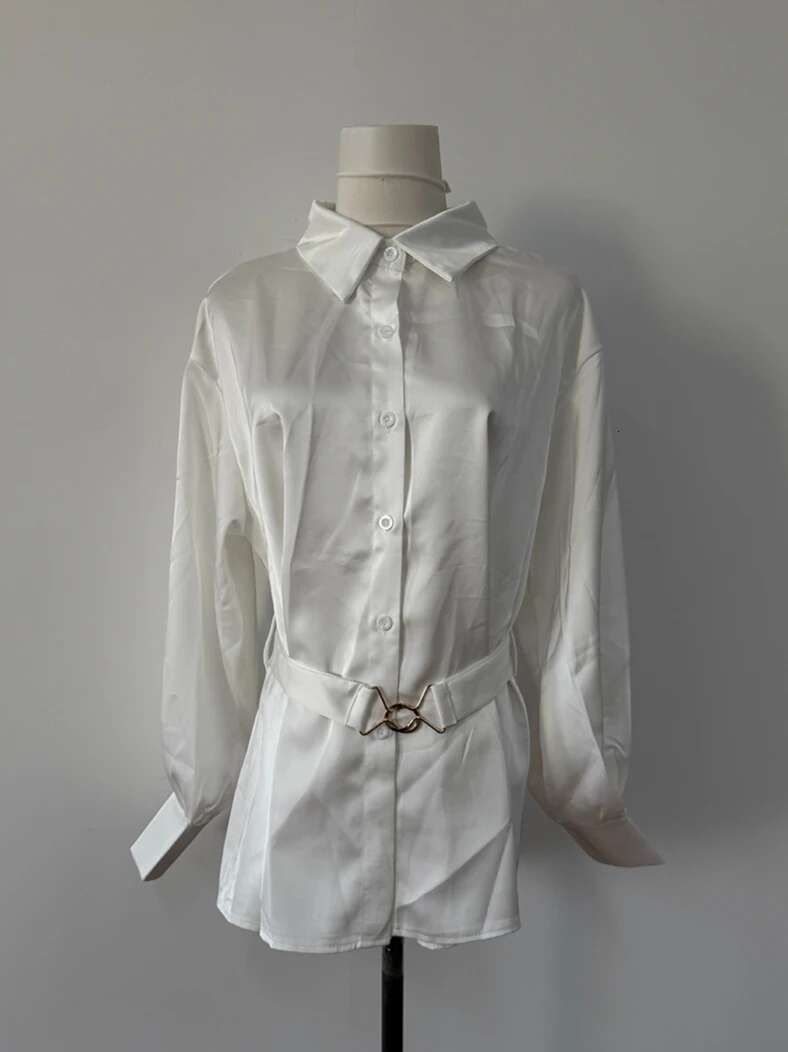 Autumn New Fashion Blouses Clothing French Mature Style Long Sleeve Waist Slimming White Shirt Women Tops