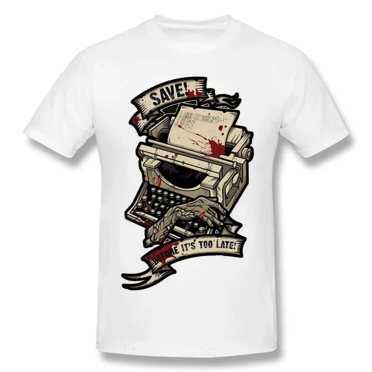 Men's T-Shirts Save Before Its Too Late Men T Shirts Cotton residented evil Zombie Game T-Shirt Hipster oferta Men Casual Tshirt Gift Idea Tee H2