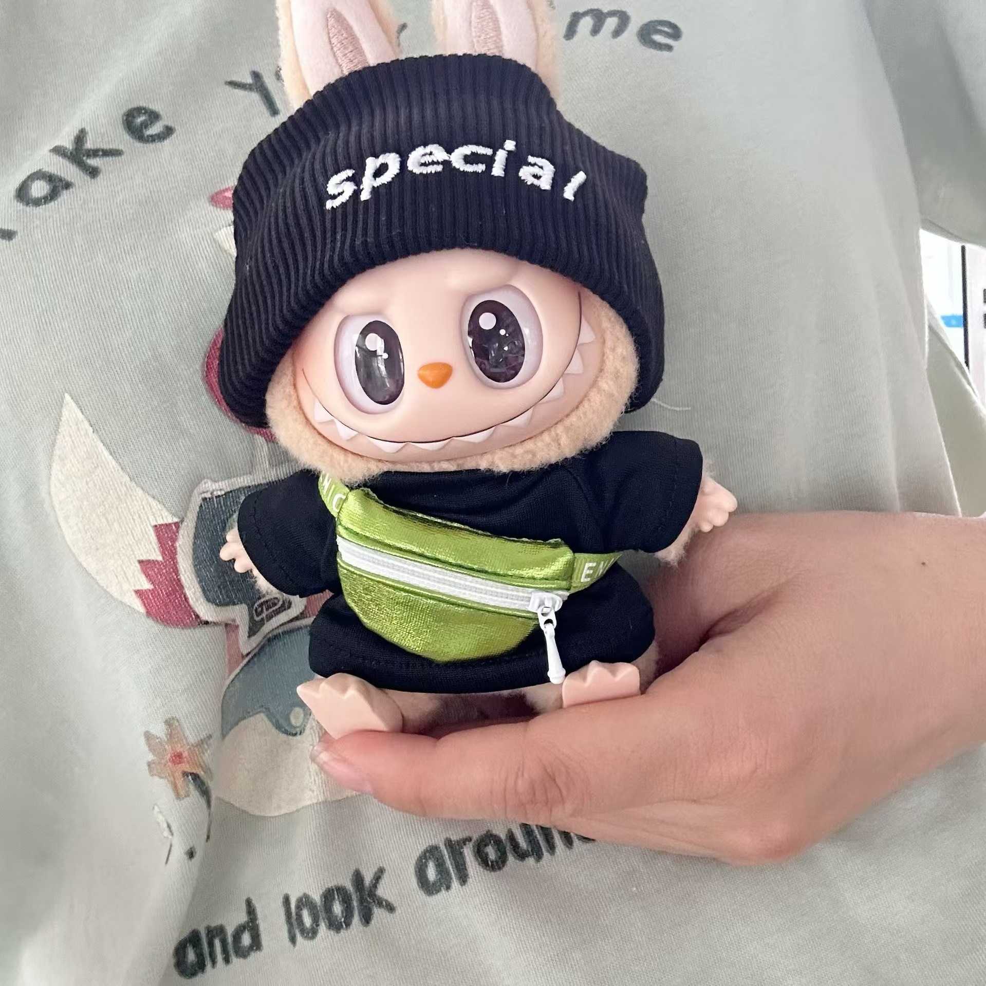 Doll Apparel Trendy POPMART Bubble Mart Sitting Party Second Generation Vinyl Doll Clothes Casual Clothes Shoulder BagY250307FX55